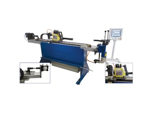 The Form-Line 1.0 S.A. - A 1" Semi-Automatic CNC Tube Bender with servo-controlled axes to control length, rotation, and angle of part shapes.